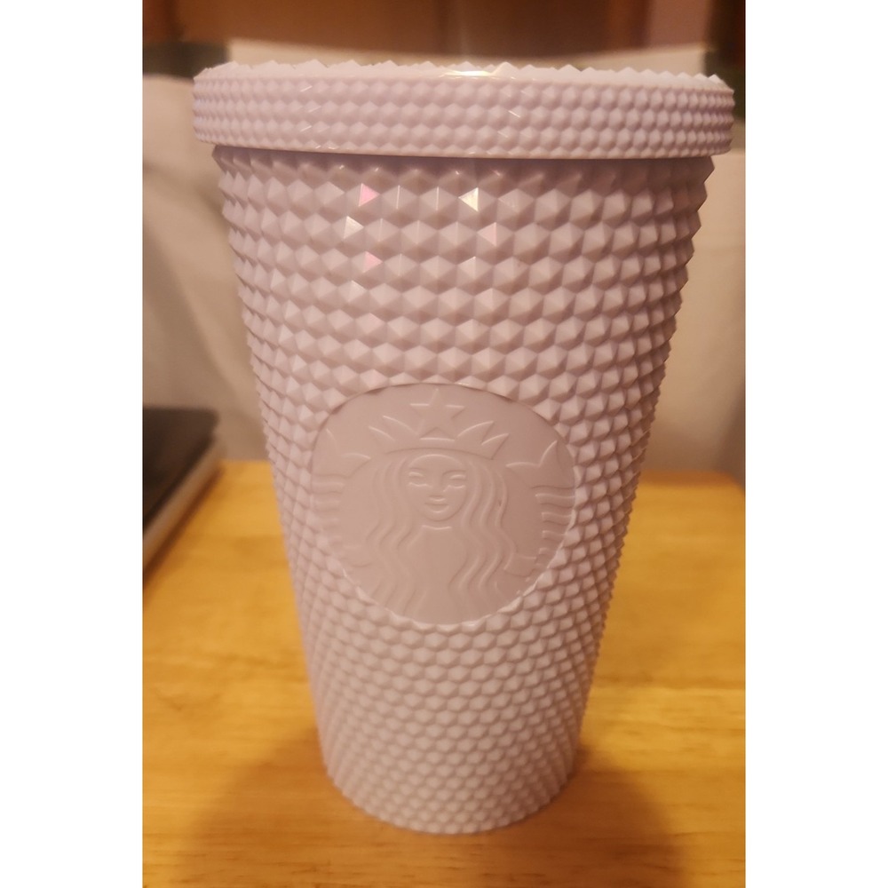 Starbucks white lilac studded tumbler 16 oz